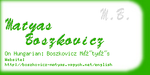 matyas boszkovicz business card